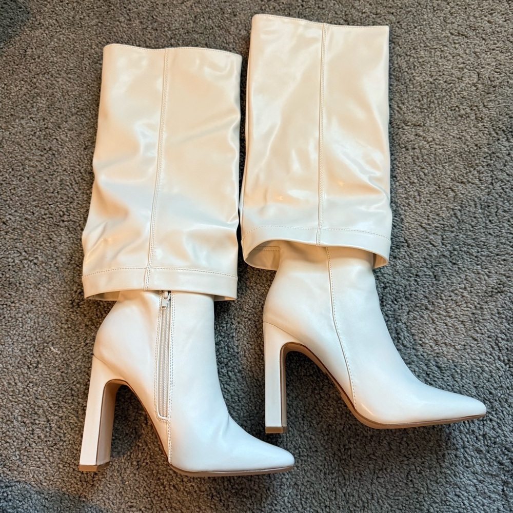 NEW Lulus Lorlia Almond Square Toe Knee High Boots - Picture 5 of 8